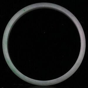 Estate Certified Oriental Green Jade Bangle Bracelet